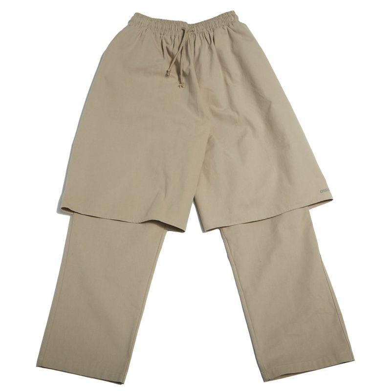 banding half cut long pants_be