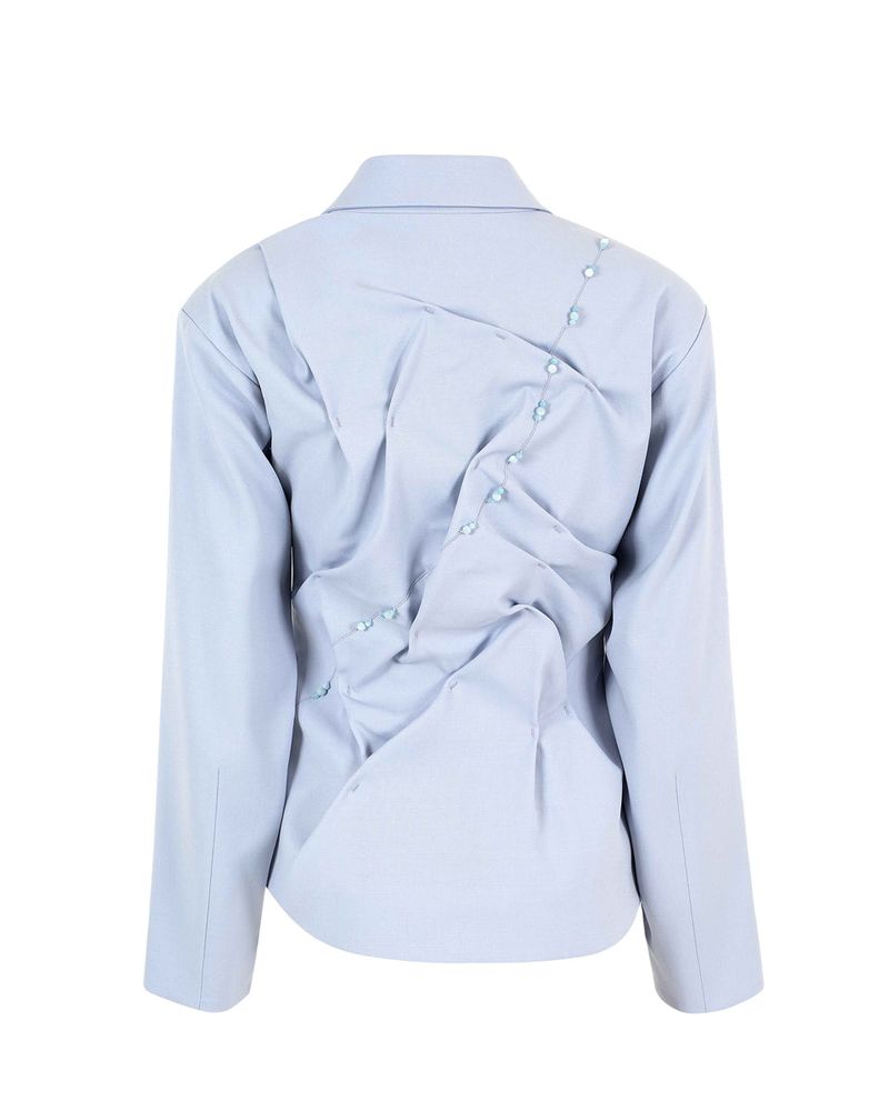 DOZI - Beaded Slim Jacket _ Sky Blue