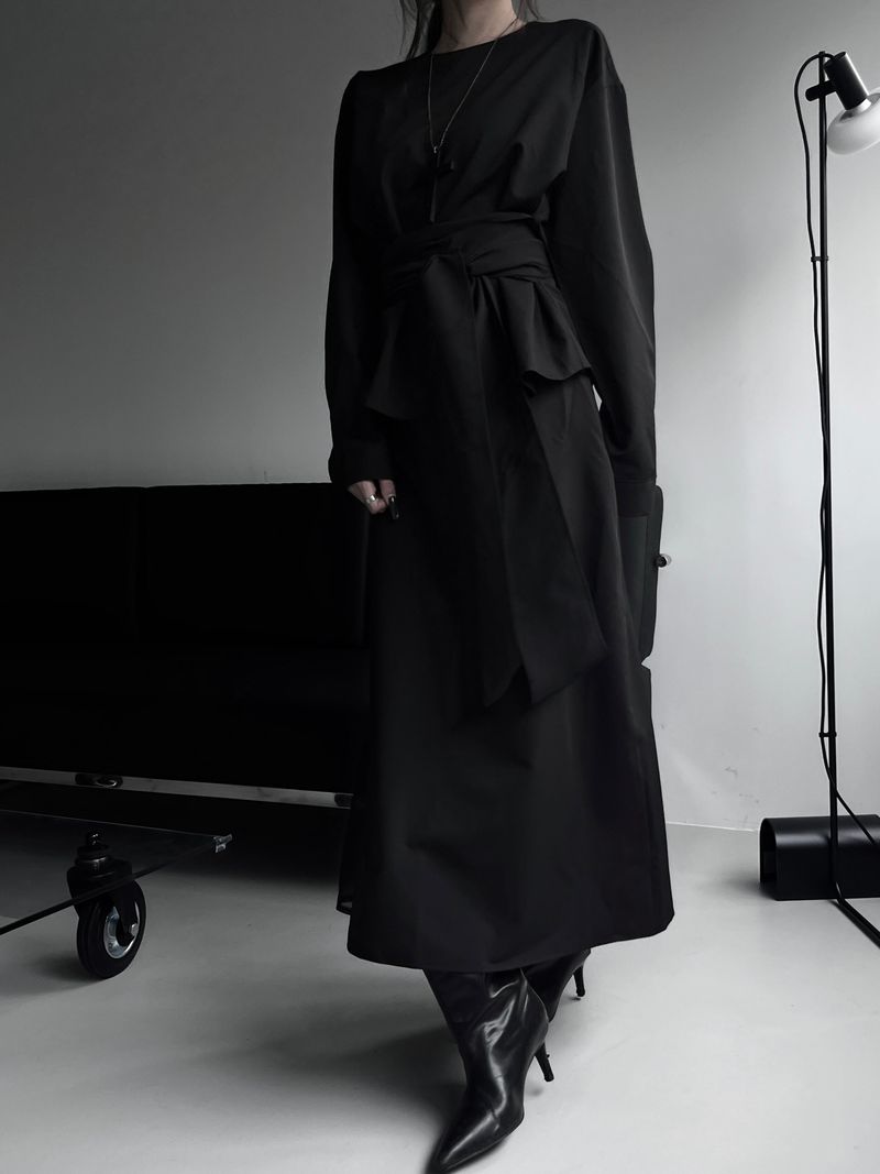 twin sheer belted set-up (4color)