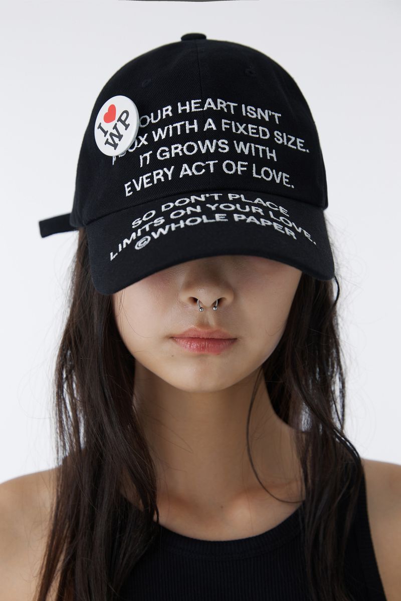 TEXT BALL CAP (BLACK)