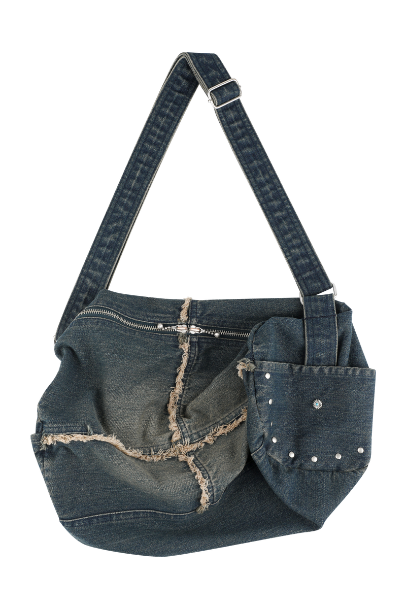DENIM BARREL BAG