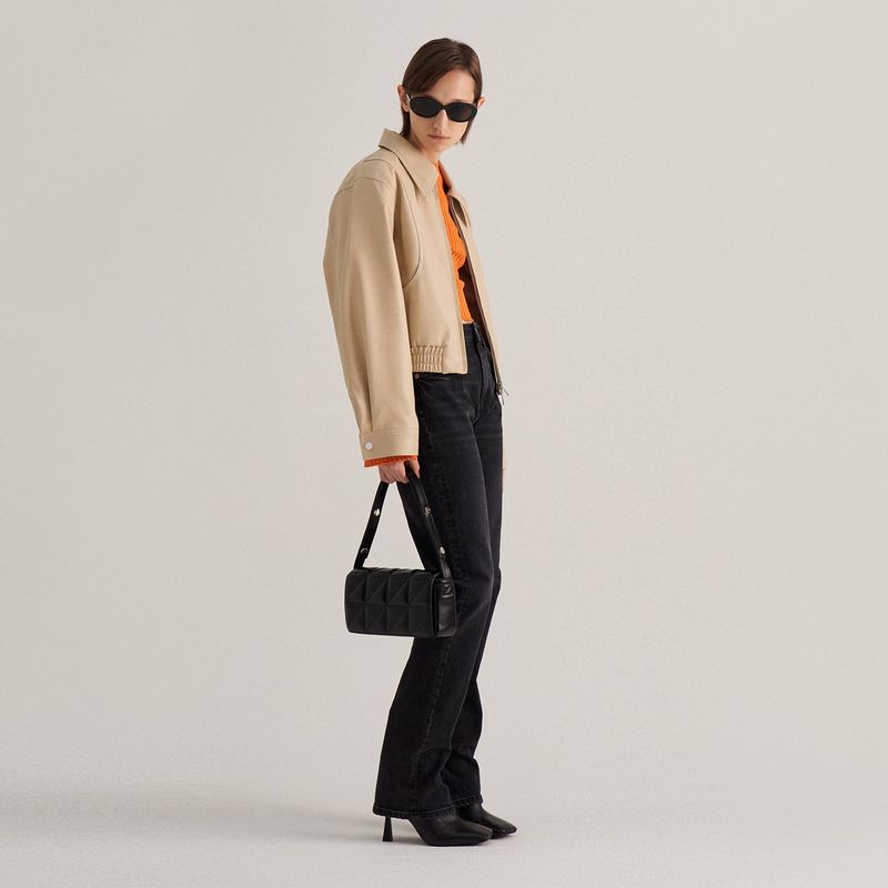 QUILTED FLAP BAG_BLACK