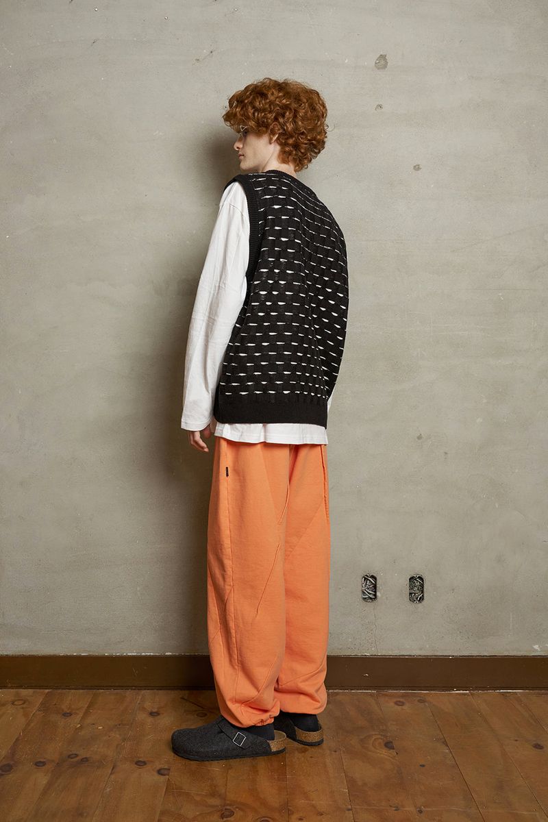 ROPE CHECKER KNIT VEST