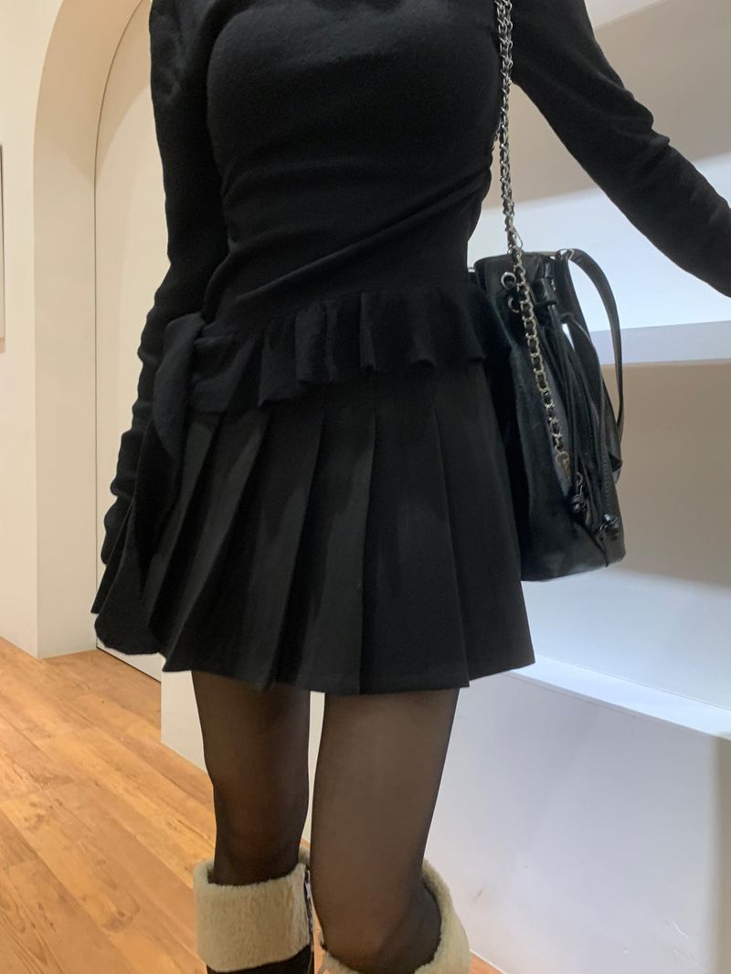 Sunday Pure Wool Pleated Mini SKirt