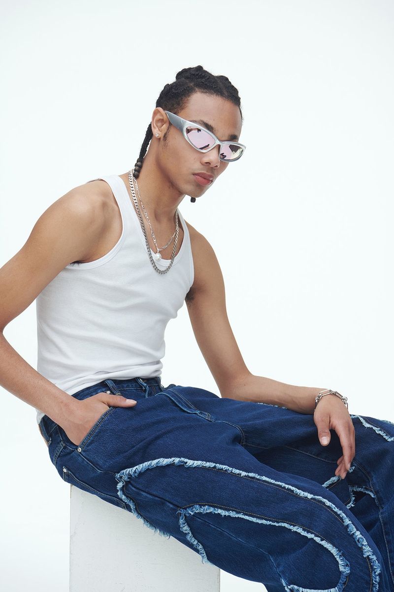 Sserpe(セルぺ)の「Comma Denim Pants Blue(Pants)」