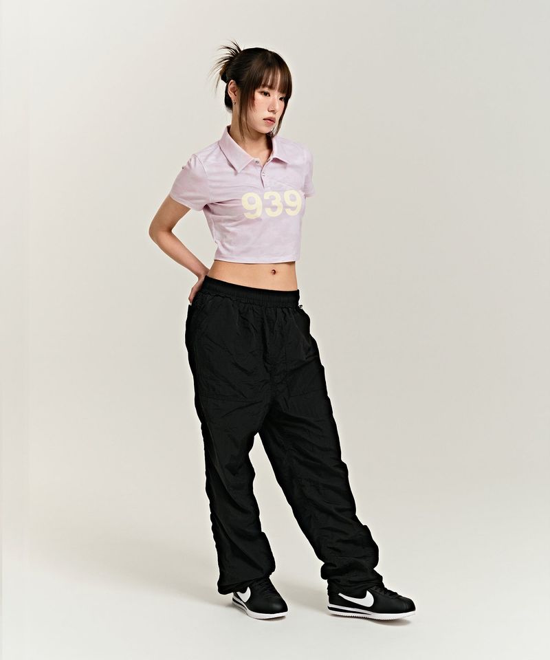 939 LOGO COLLAR CROP TOP (PINK/CAMO)