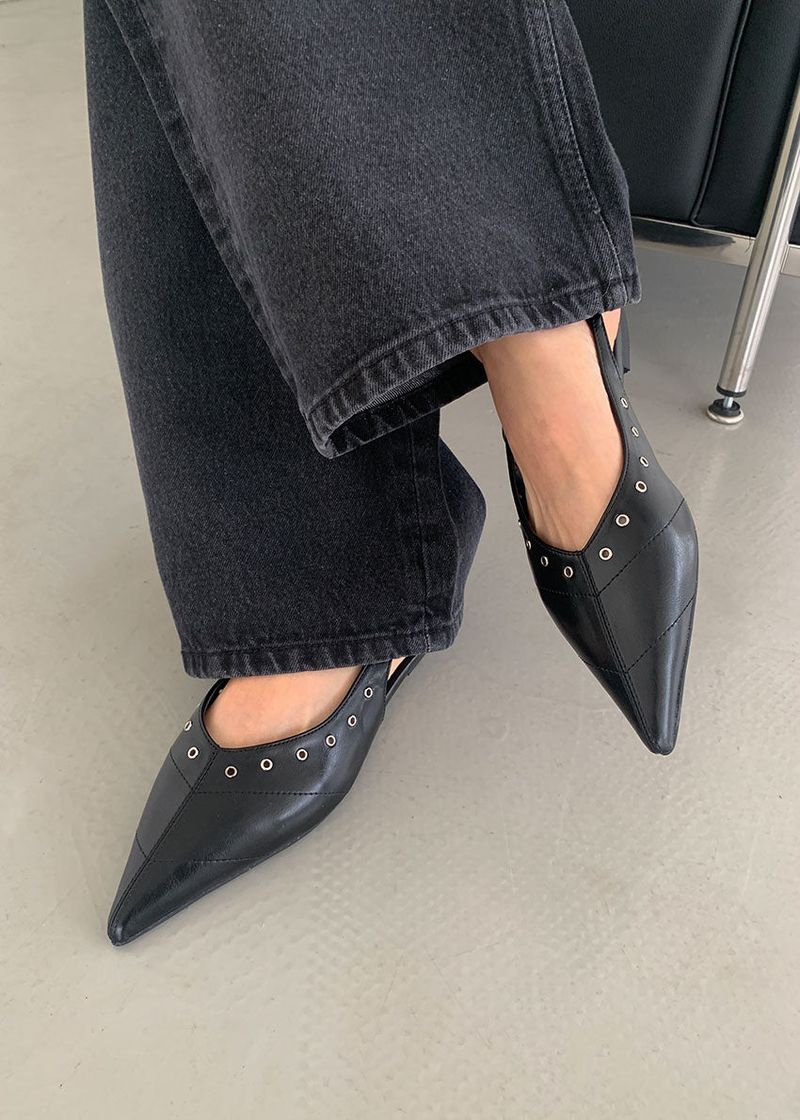 EYELET STILETTO SLINGBACK
