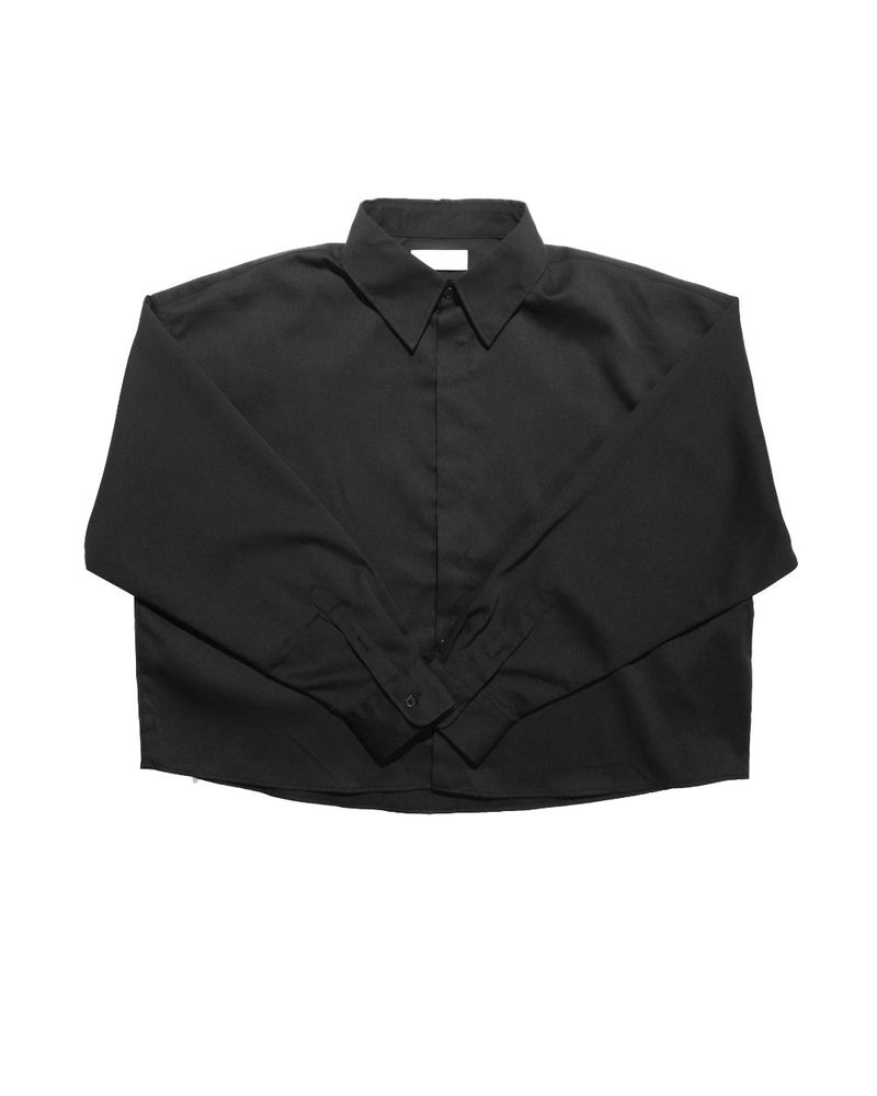  HIDDEN BUTTON CROP SHIRT