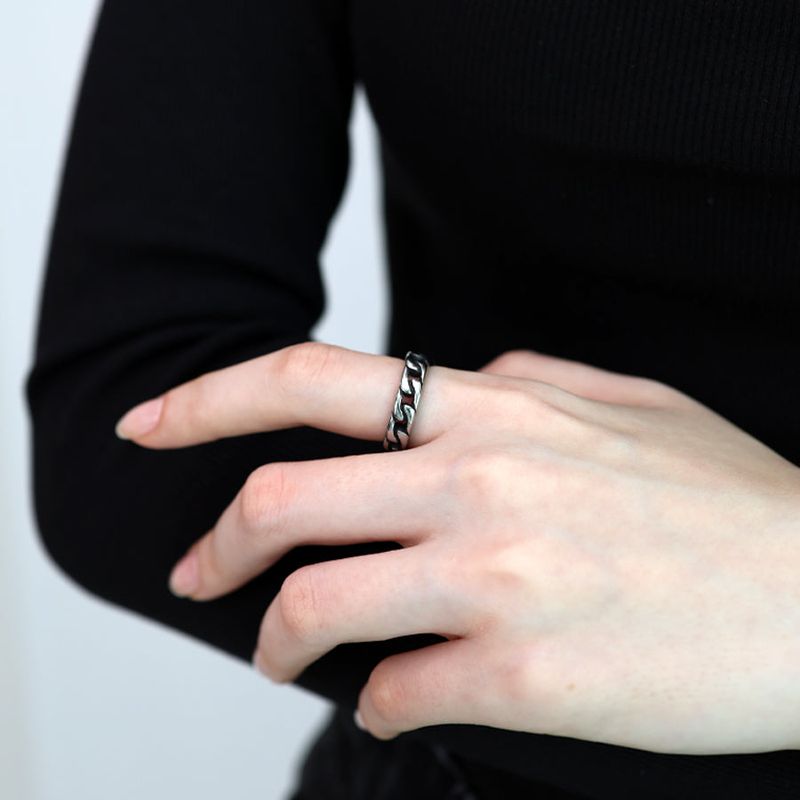Simple Oil Painting Chain Ring