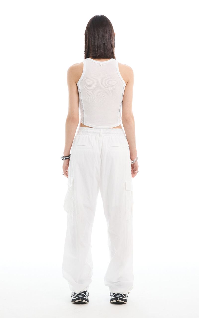 VOLUME CARGO PANTS_WHITE