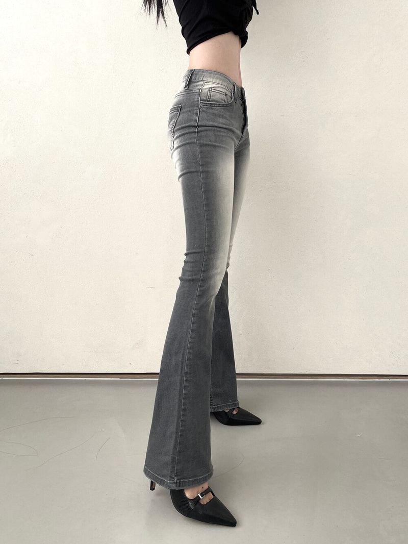 1038. Highlight low span denim boots cut (2color)