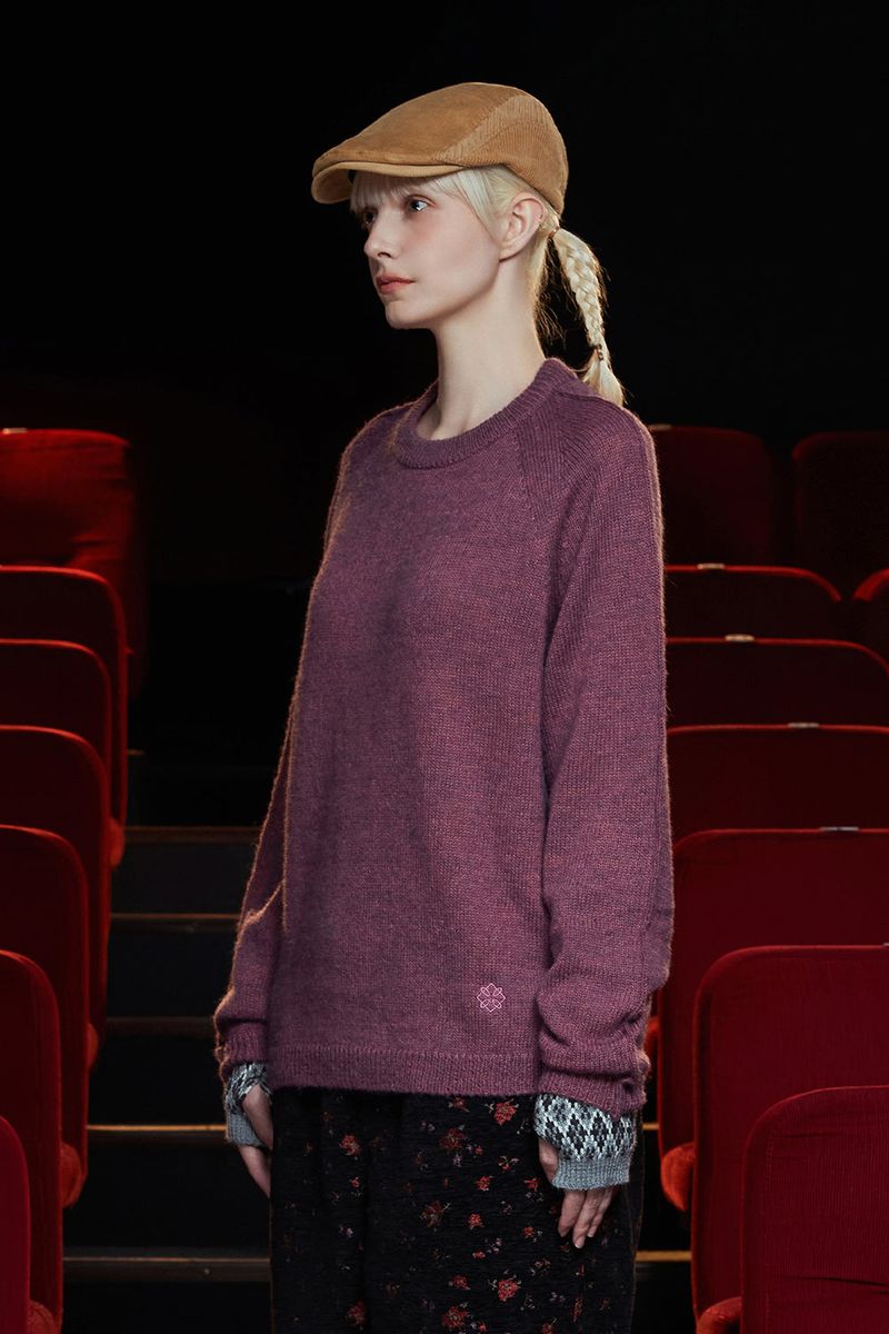 TUCK ALPACA KNIT / PURPLE PINK