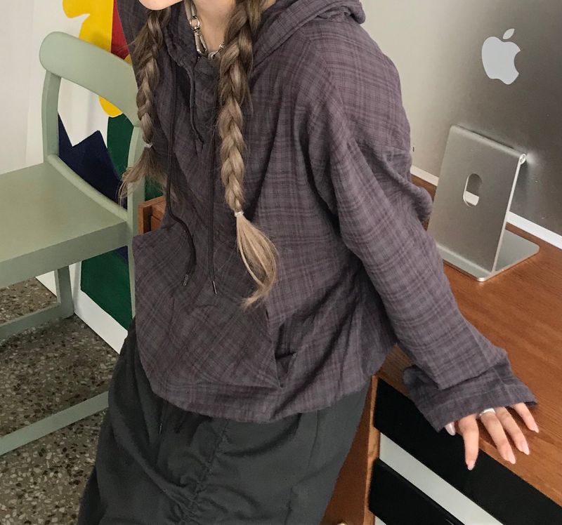 Appealing check hoodie