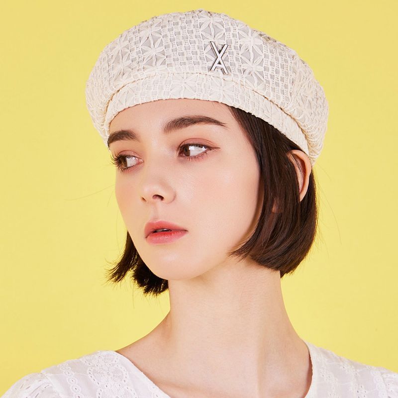 Epoxy Stud See Through Beret White