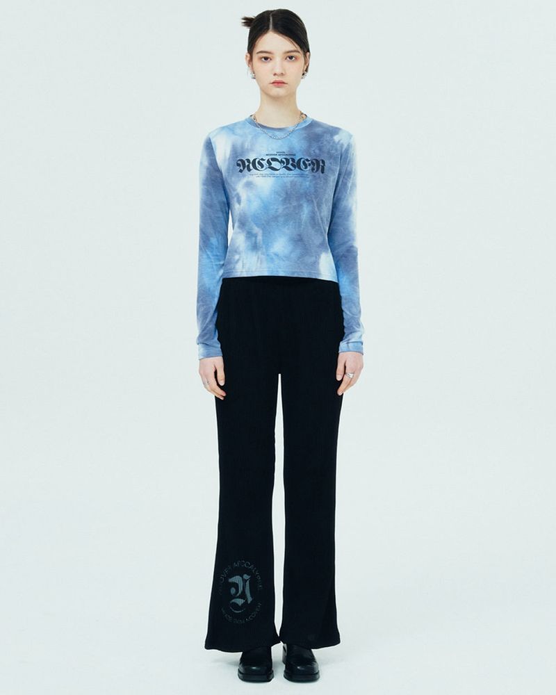 ROMAN TYPO TIEDYE LONG SLEEVE-BLUE
