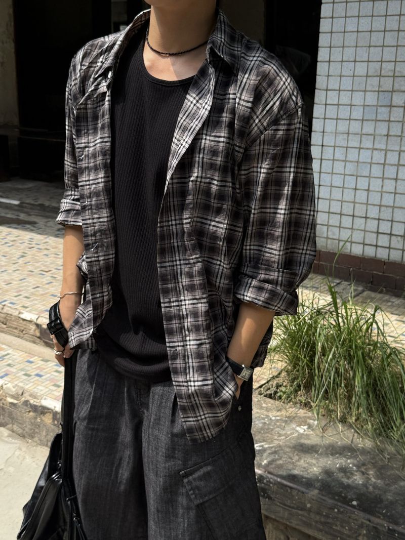 Non-fade diagonal cargo bermuda pants 
