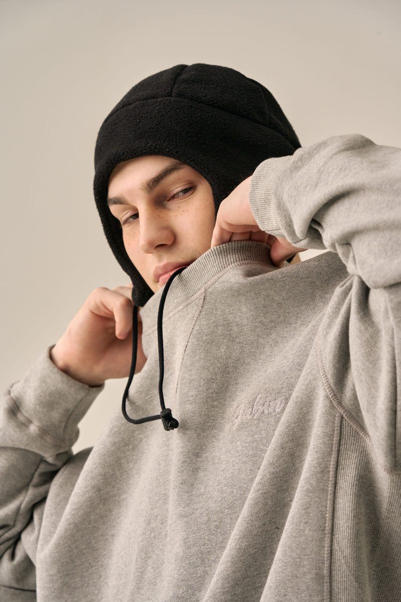 LETTERING LOGO BASIC SWEATSHIRT - GRAY