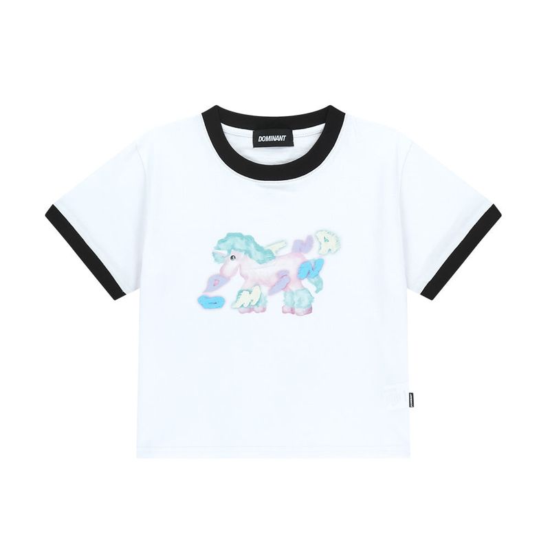 dominant（ドミナント）の「ユニコーンリンガークロップTシャツ_ホワイト（トップス）」