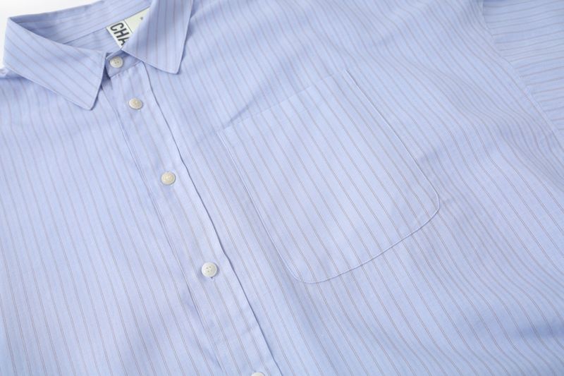 BLUE TENCEL LONG-SLEEVE SHIRT
