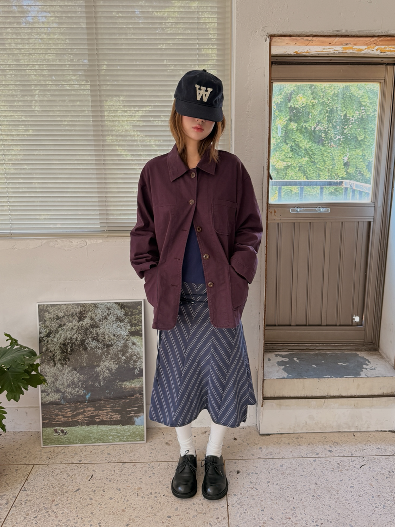 zigzag pattern midi skirt