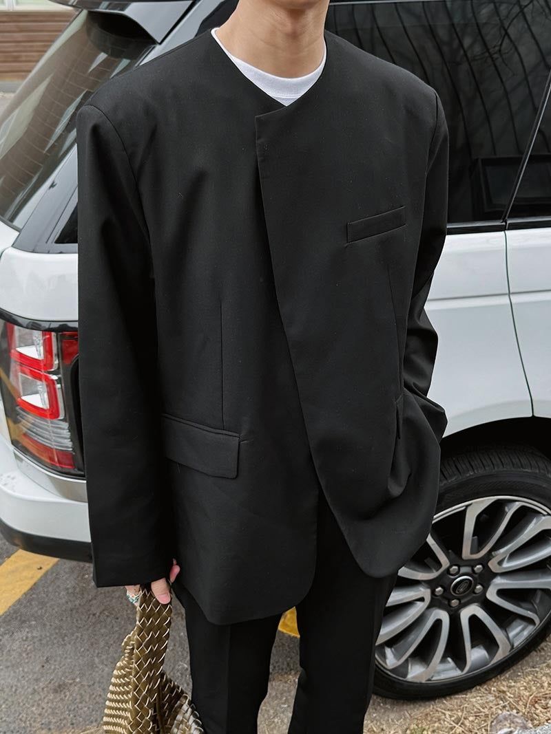 ASCLO（エジュクロ）の「[A-O0083] [ASCLO MADE] ノーカラーブレザー（Jackets/Outerwear）」