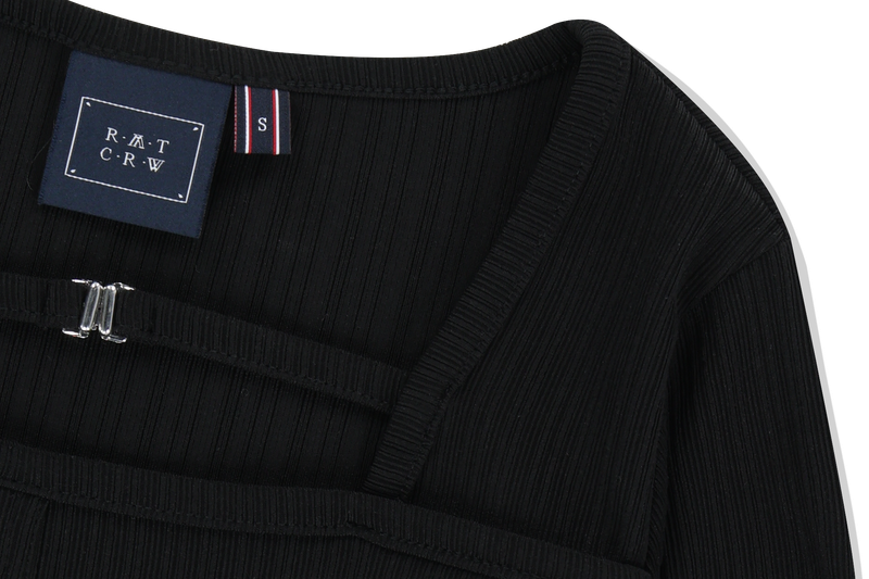 SQUARE NECK RIBBED TOP