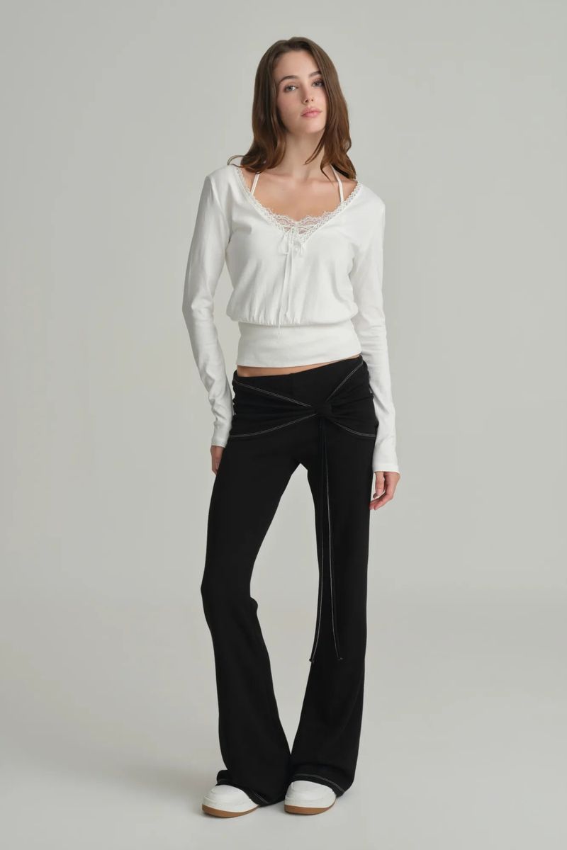 Hazel eyelet top, White