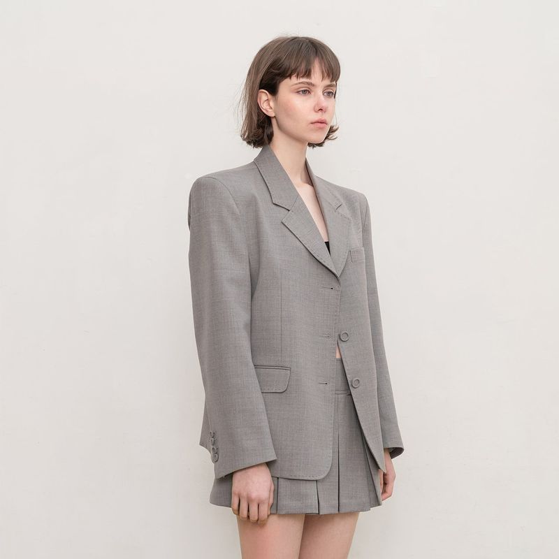 BASIC SINGLE JACKET (GREY)