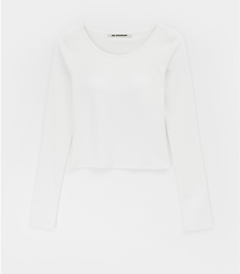 BLACKUP（ブラックアップ）の「[B-BASIC] ソフトUネックブラトップ長袖Tシャツ (エンベデッド)（トップス）」