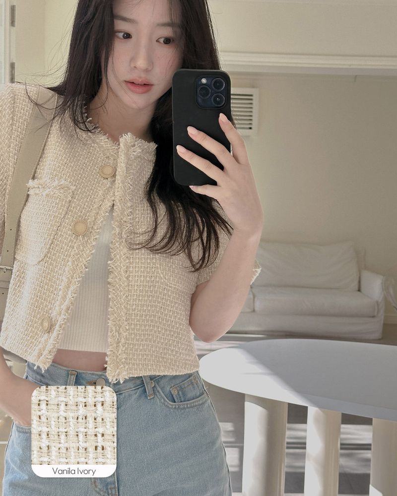 MAYBINS（メイビンス）の「Hab Tweed Short-Sleeved Jacket（Jackets/Outerwear）」