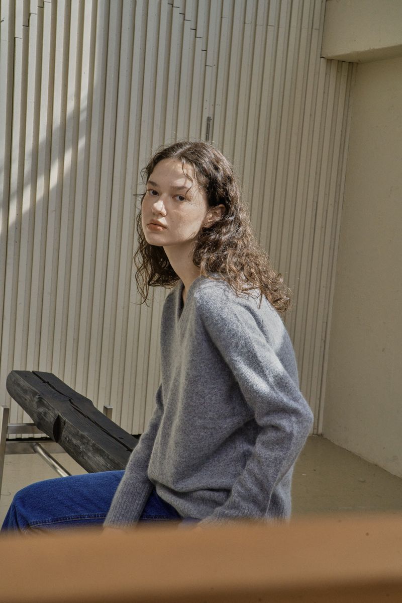 WOOL V-KNIT_GRAY