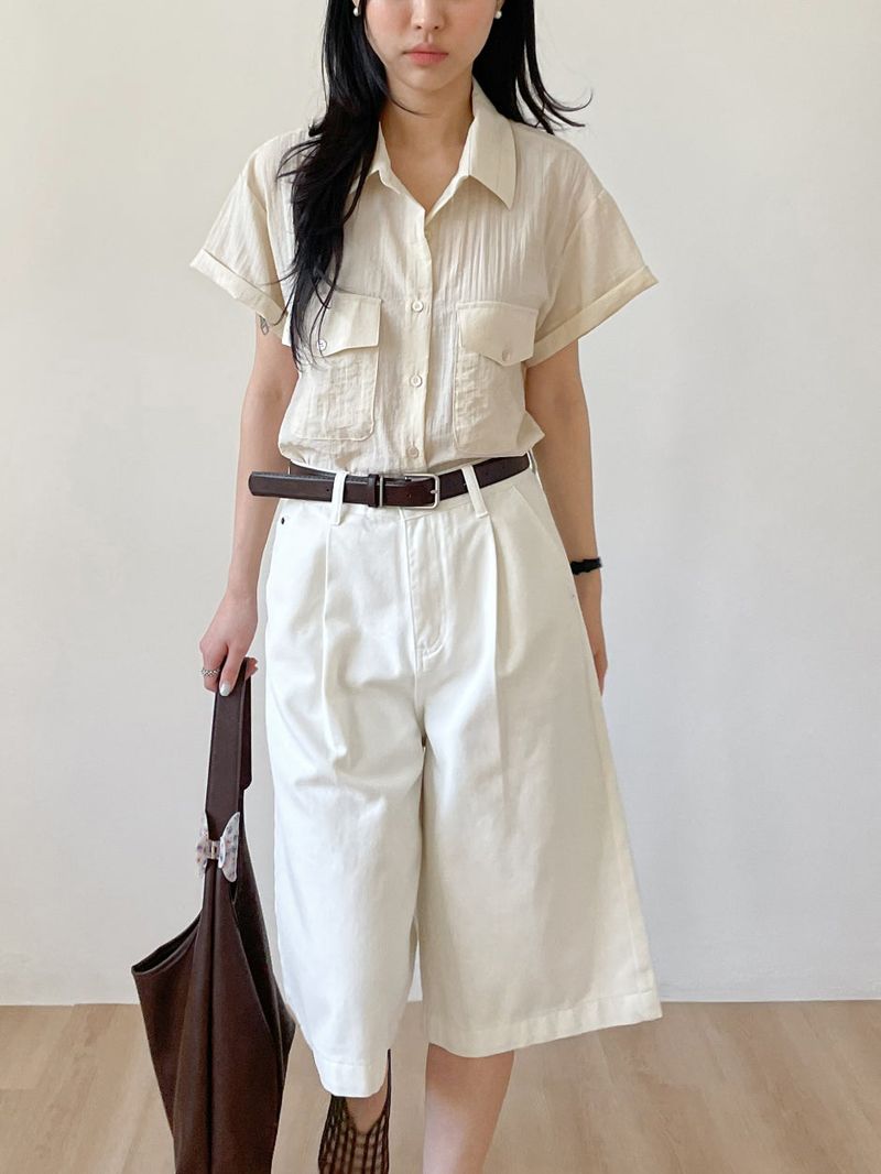 Even Nylon Roll-up Short Sleeve Shirt