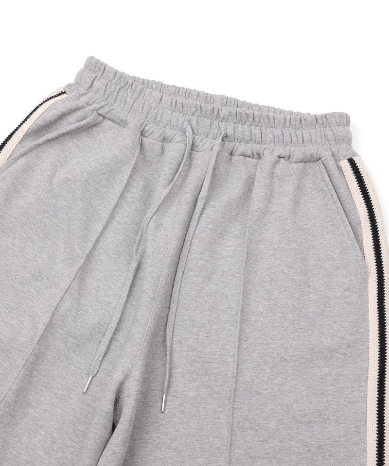 Track Line Pintuck Sweatpants - Gray