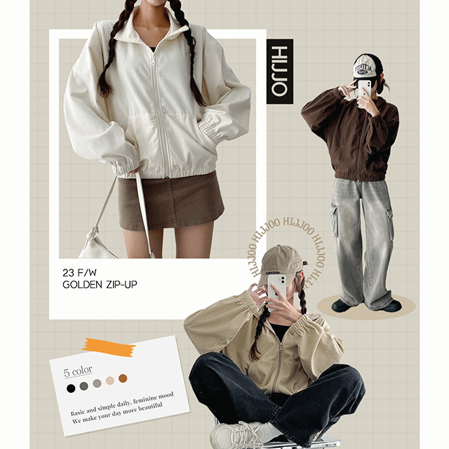 hijjoo(ハイチュー)の「Ain Banding Golden Zip-Up Jumper(Jackets/Outerwear)」