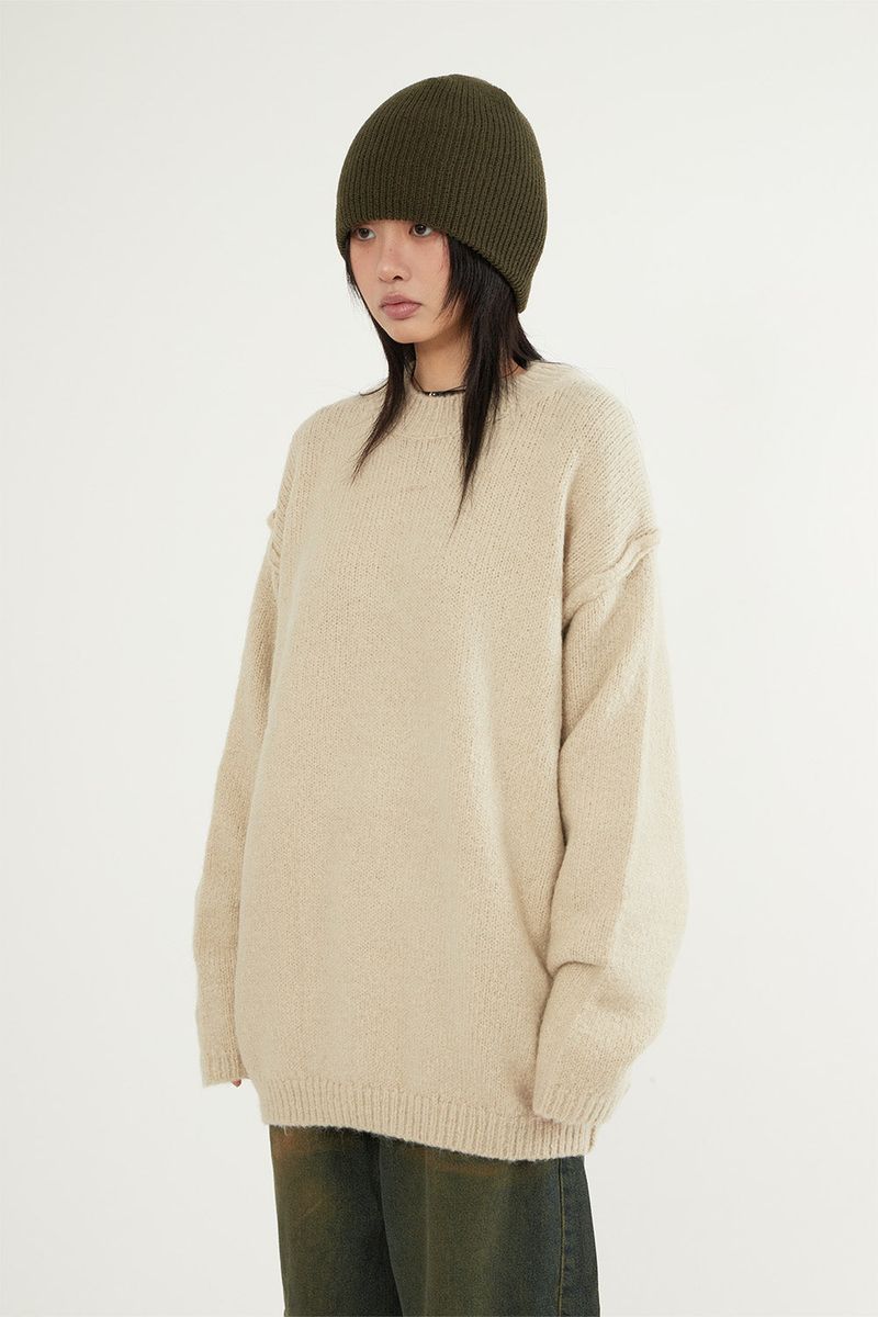 Raucohouse(ラウコハウス)の「Texture wool round knit(Tops)」