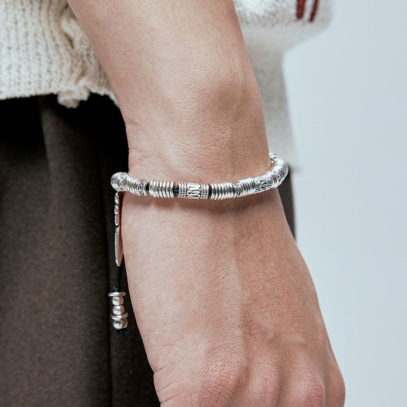 feather & antique silver beads bracelet