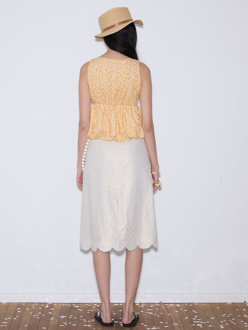 rirri SS25 バケーションウェア 100%コットン フローラル ブラウス - Resort Collection