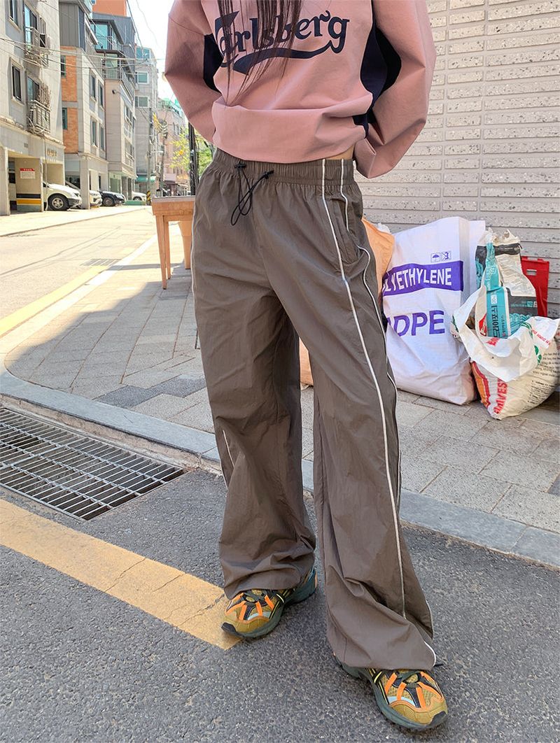 CRISPY PIPING STOPPER PANTS (2COLOR)