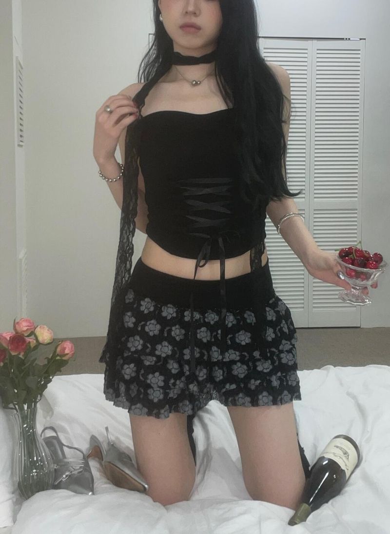 Flower Frill Skirt&Pants