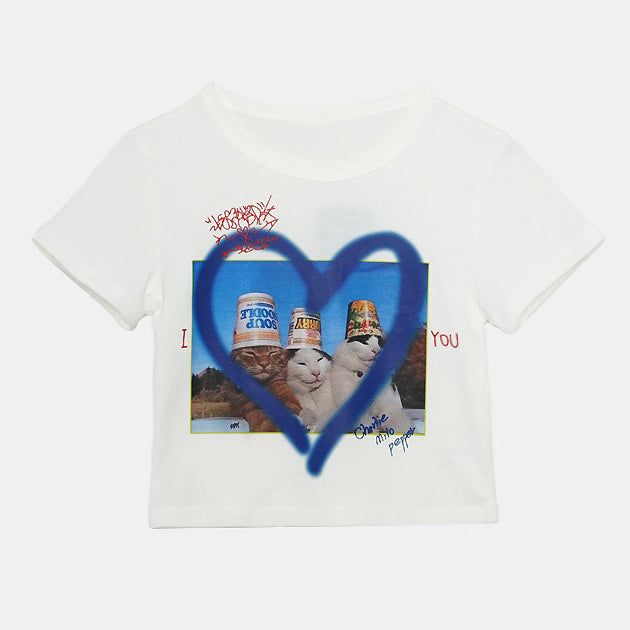KIXI（キッシー）の「Moven Spray Cat T-shirt（Tops）」