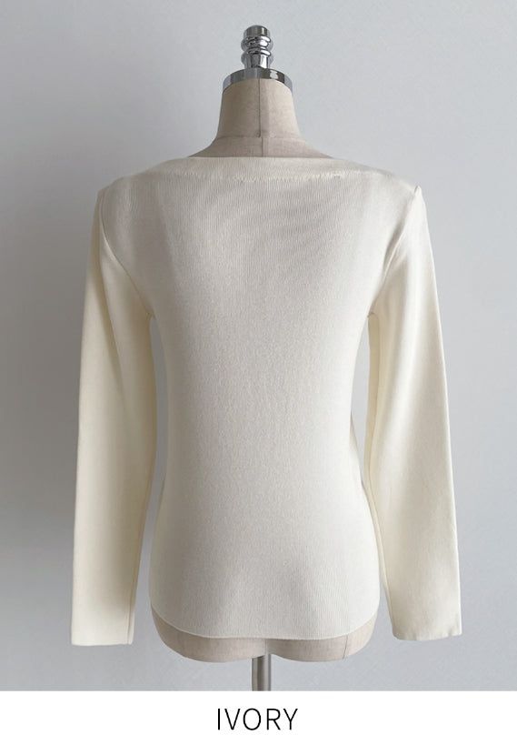 Demu Stripe Boat Neck Knit
