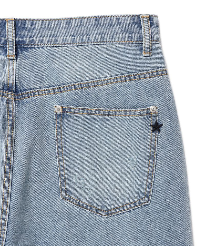 WASHED DENIM CARGO PANTS BLUE(CV2ESUD111A)