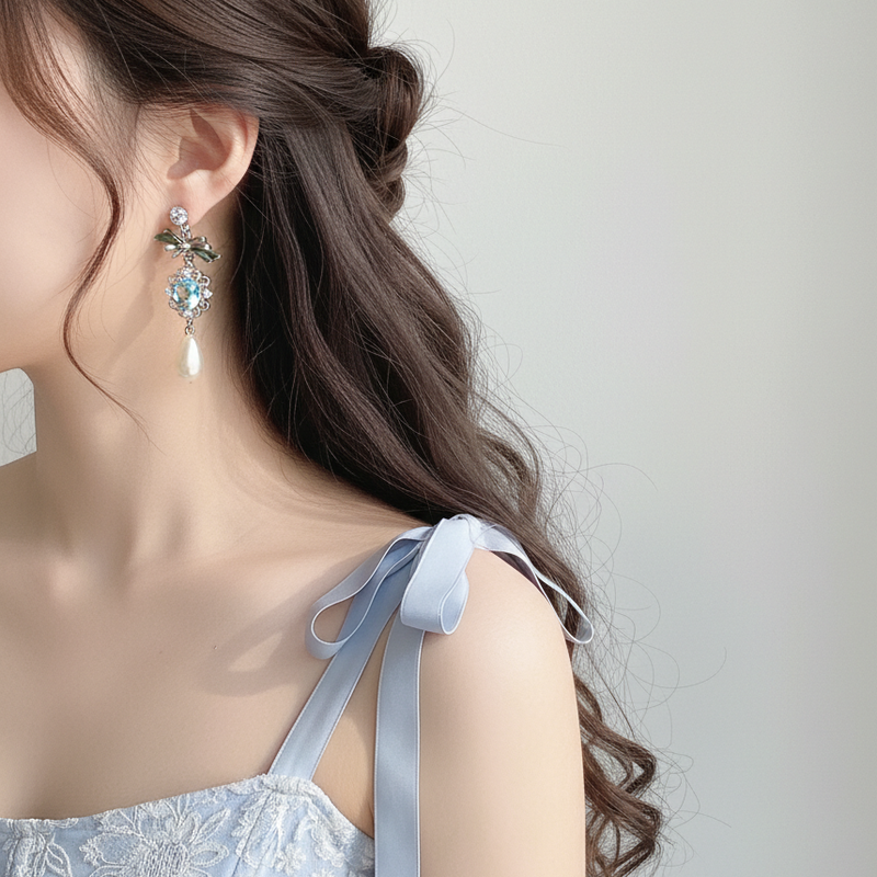 [IVE Wonyoung, Rei Earrings] Aqua Jewel Princess Earring - Fancy Version