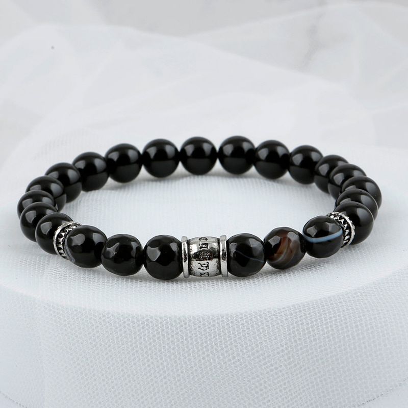 SVB-188 Cut Natural Stone Onyx Bracelet Lucky Bracelet