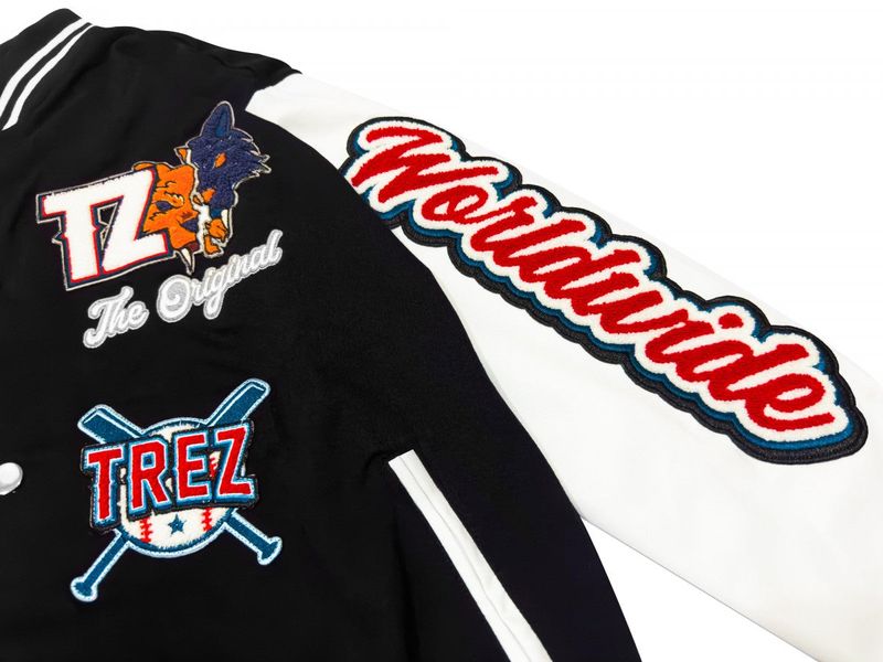 TZWORLDWIDE VARSITY JACKET - BLACK