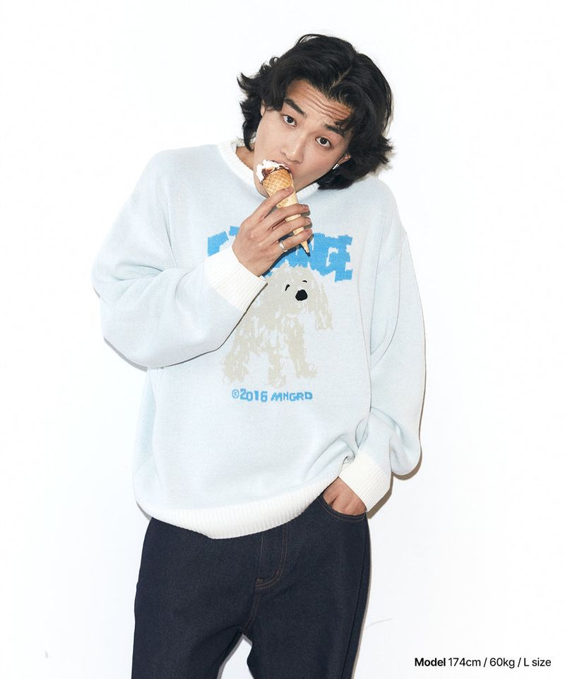 STRANGE PUPPY KNIT SWEATER
