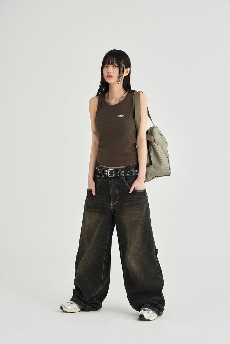 WASHED DENIM PANTS [BLACK]