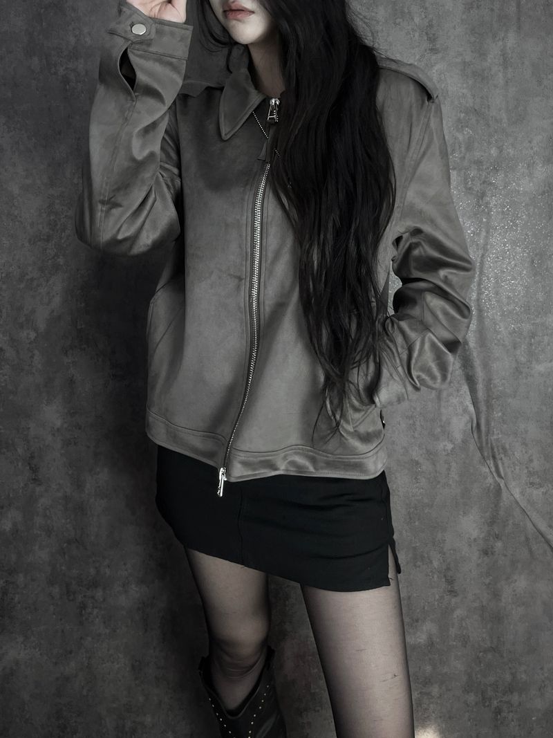 ash suede shoulder jacket (2color)