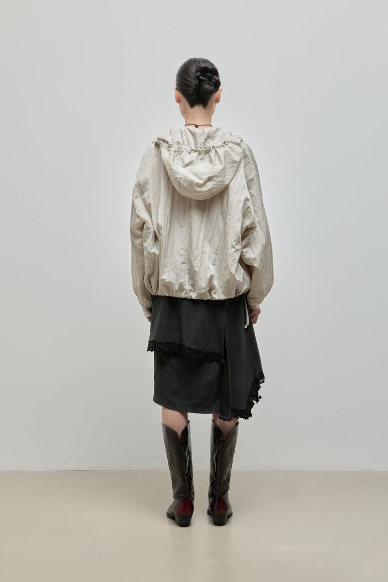 String Hoodie Windbreaker_Beige