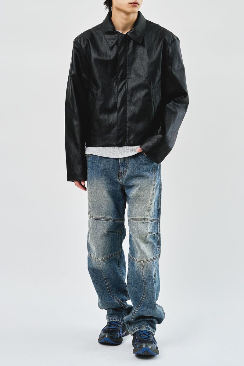 Tom Cropped Leather Jacket (2color)